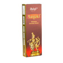 Load image into Gallery viewer, Balaji Marigold premium incense sticks packaging with a gold statue on a white background