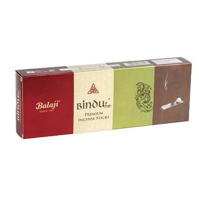 Box of Balaji Bindu premium incense sticks on a white background