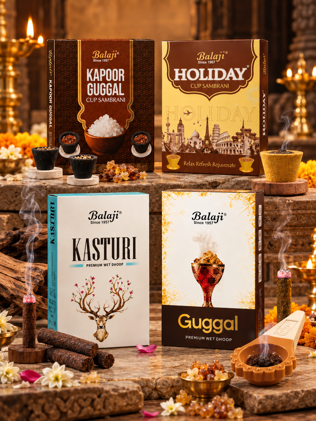 Kapoor Guggal & Holiday Sambrani Fragrance Combo
