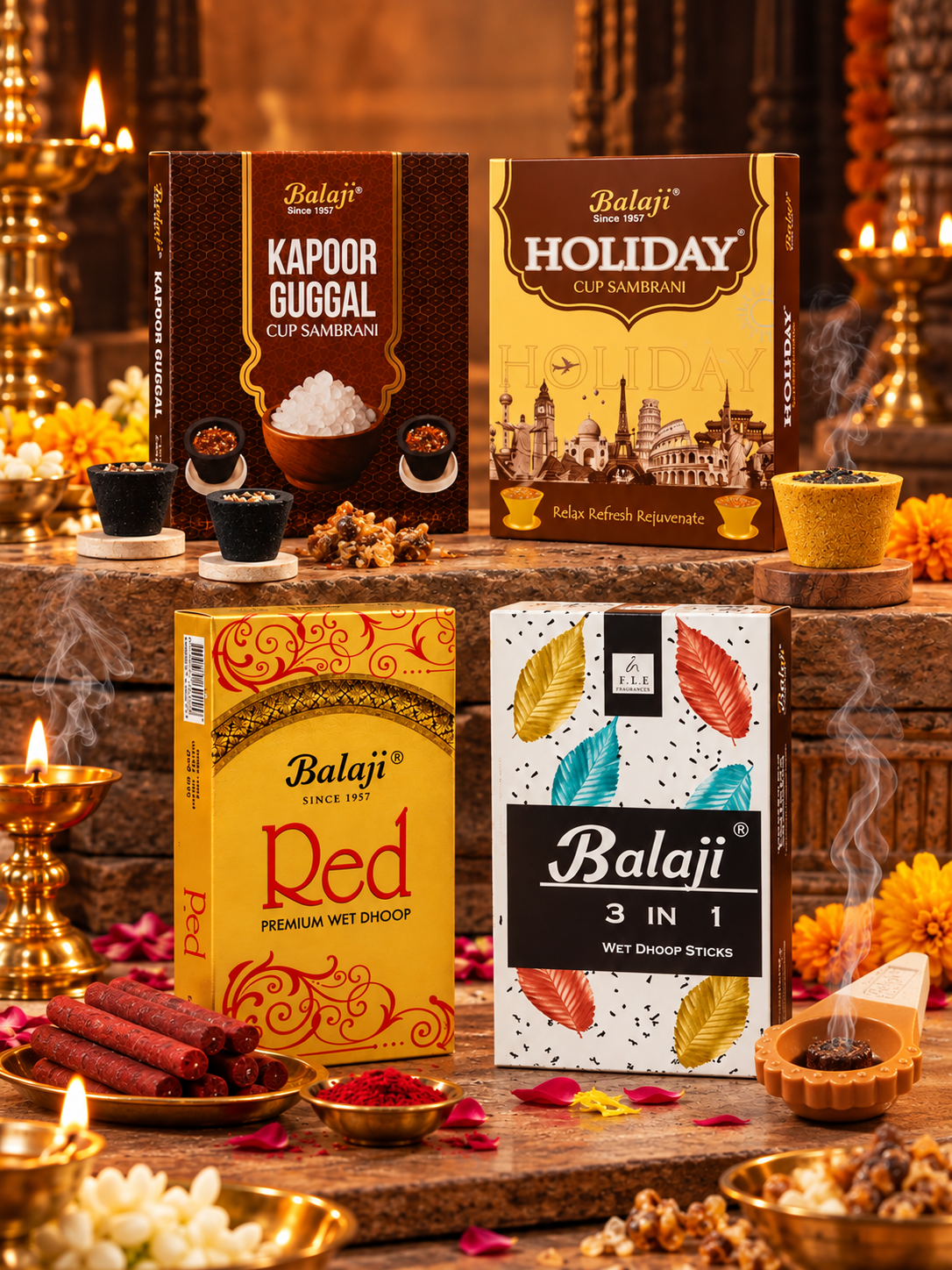 Kapoor Guggal & Holiday Sambrani with 3-in-1 Dhoop Combo