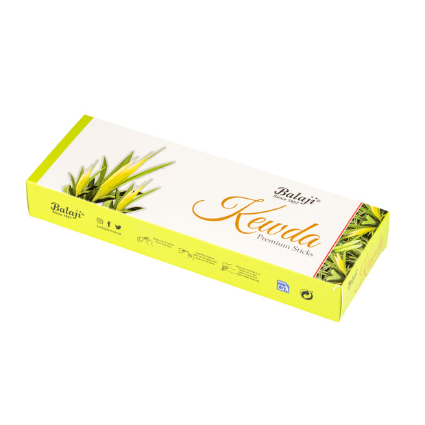 Balaji Kewda Premium Sticks packaging on a white background