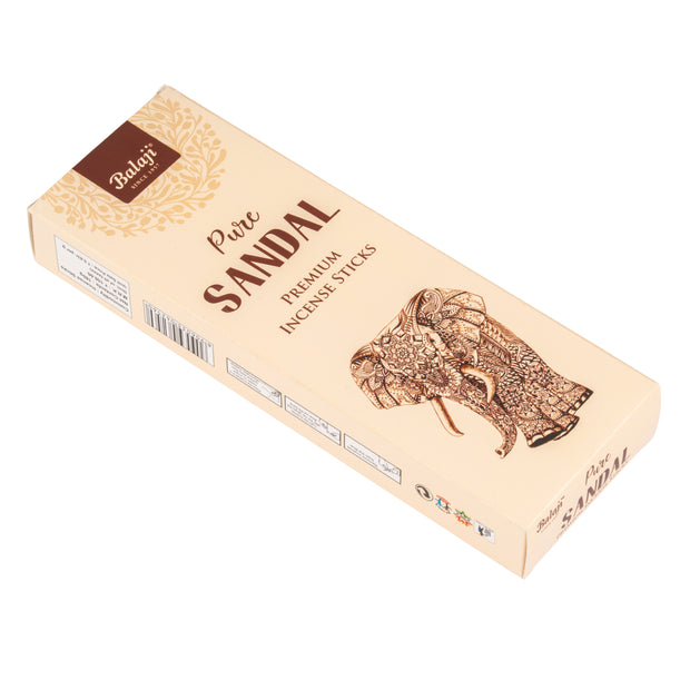 Box of Pure Sandal premium incense sticks on a white background