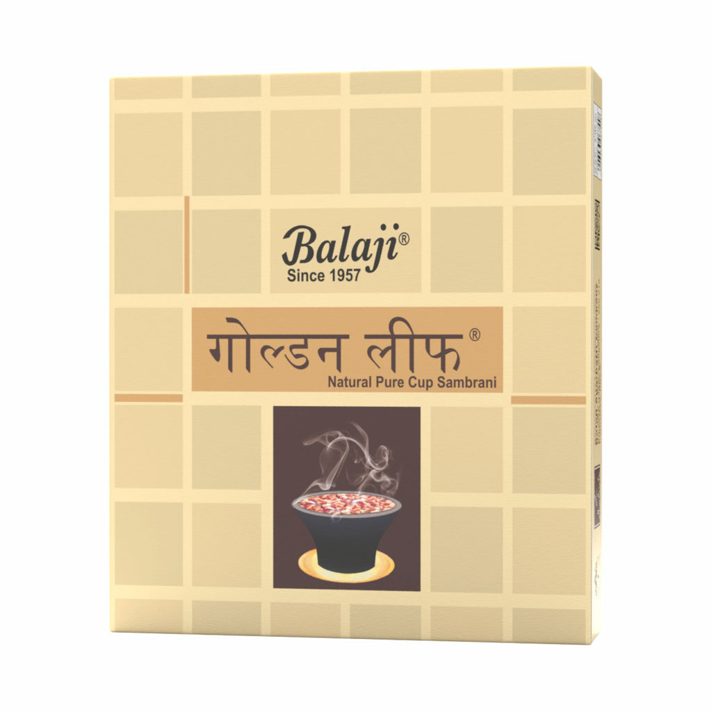 Golden Leaf Sambrani Cups (12N)