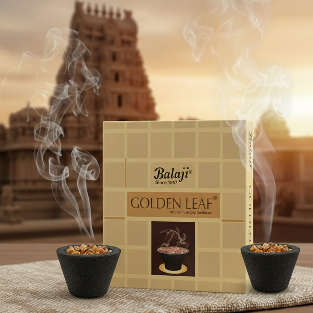 Golden Leaf Sambrani Cups (12N)