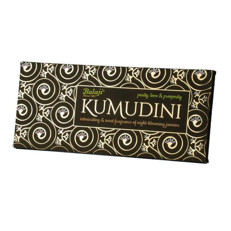Kumudini Balaji product packaging with decorative design on a white background