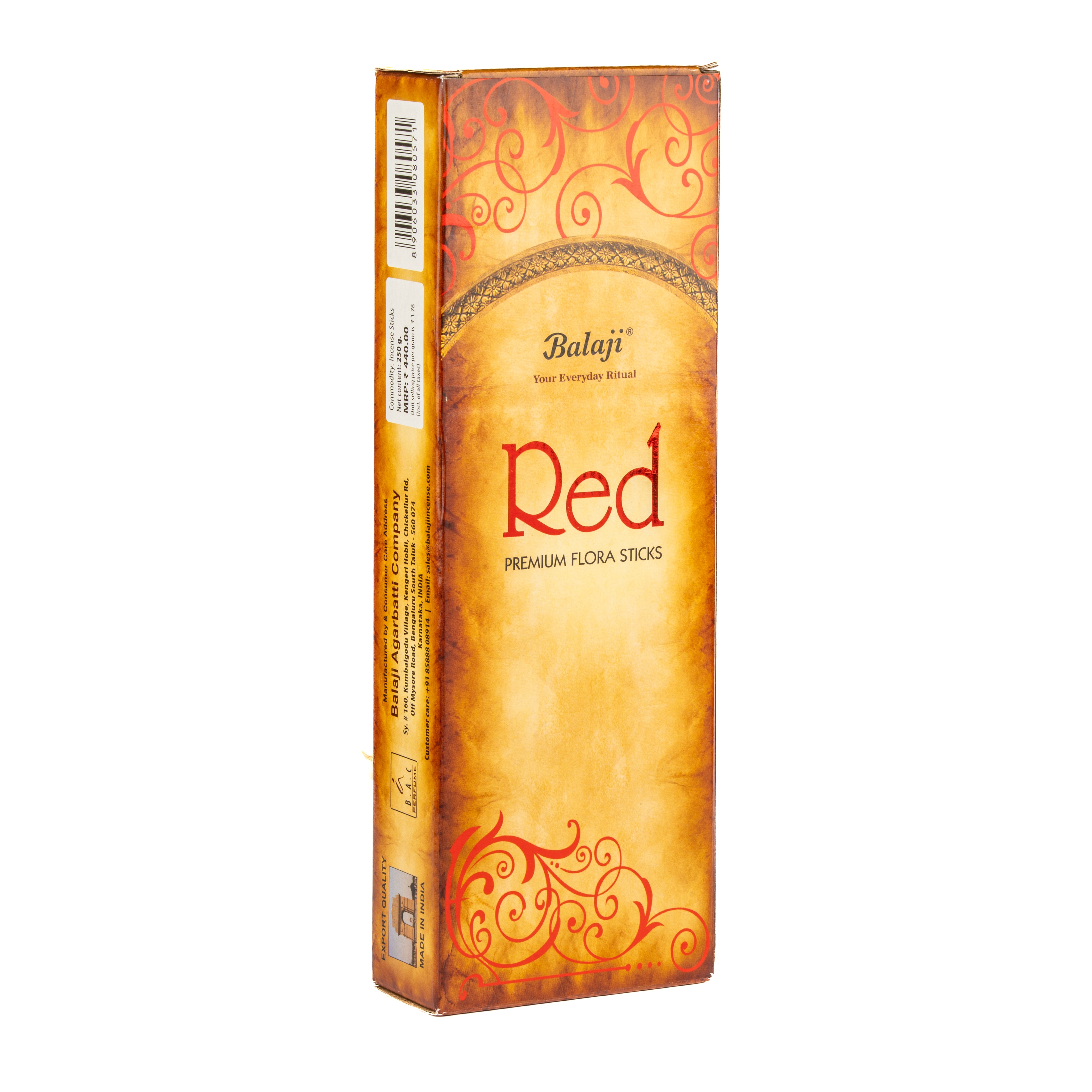 Balaji Red Premium Flora Sticks packaging on a white background
