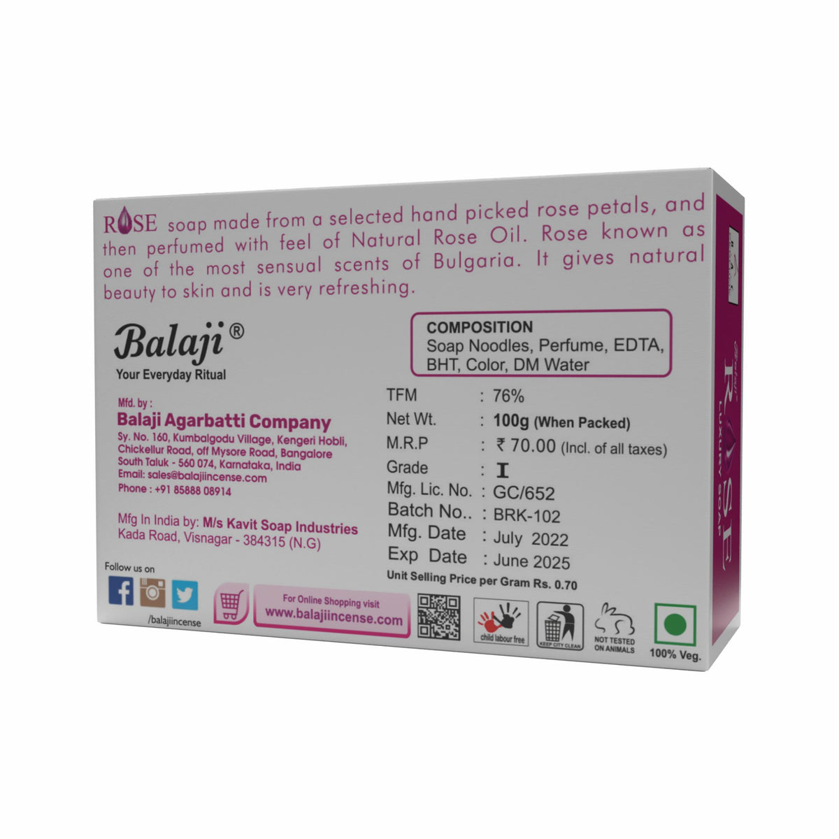 Rose Soap 100gms