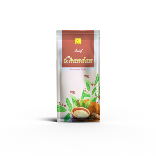 Chandan Zipper incense pouch with pure sandalwood aroma by Balaji Incense.