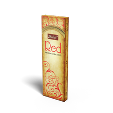 Load image into Gallery viewer, A pack of Red brand incense sticks in a gold and red decorative box.
