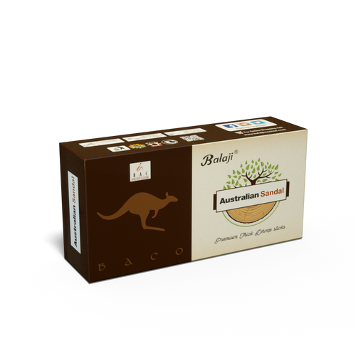 Balaji Incense Australian Sandal Thick Dhoop sticks with rich sandalwood aroma.